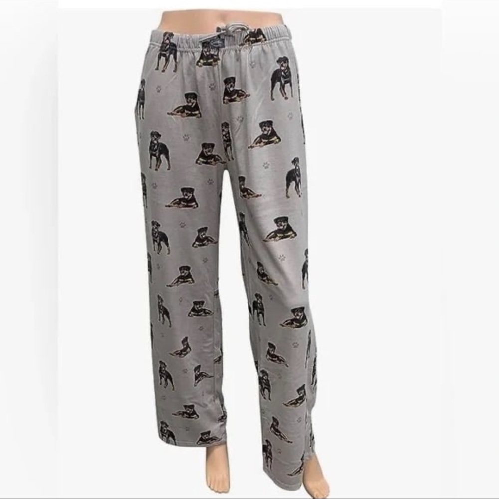 Rottweiler Lightweight Cotton Blend Pajama Bottoms– Perfect Rottweiler Gifts